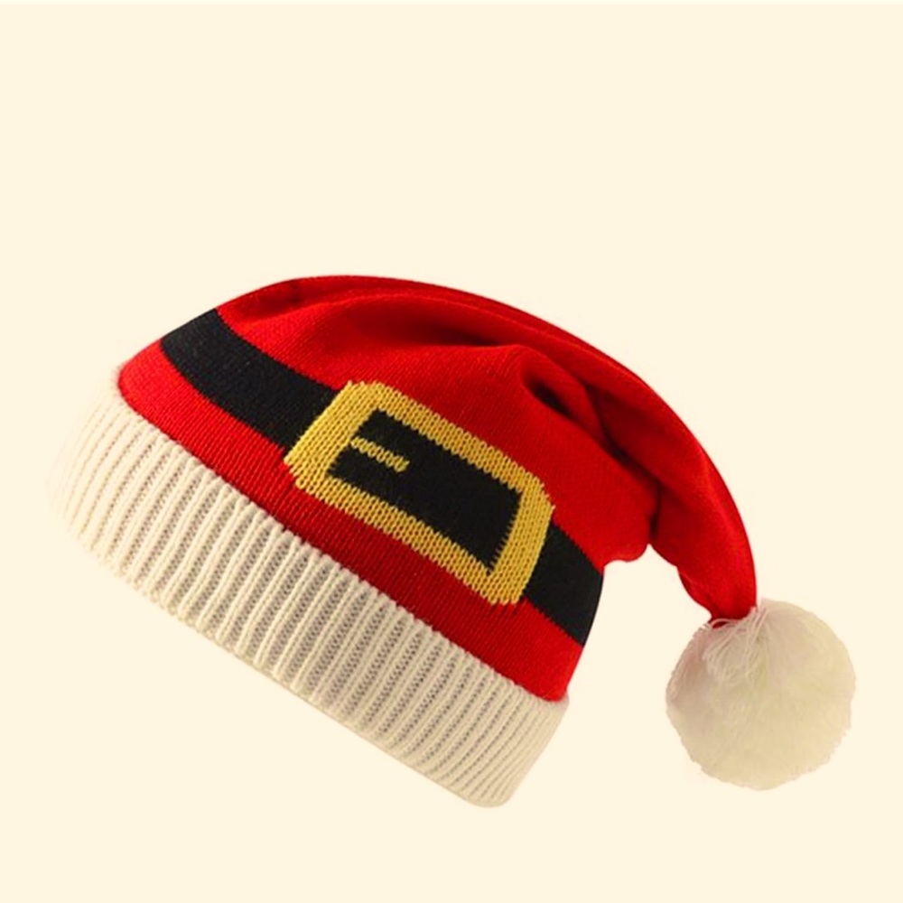 NWT Knit-Hat for Christmas Soft Beanie Hat with Pom Pom Unisex